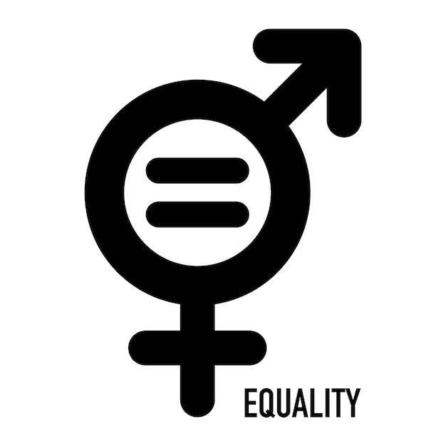 Gender equality symbol equity and gender egalitarianism icon vector logo