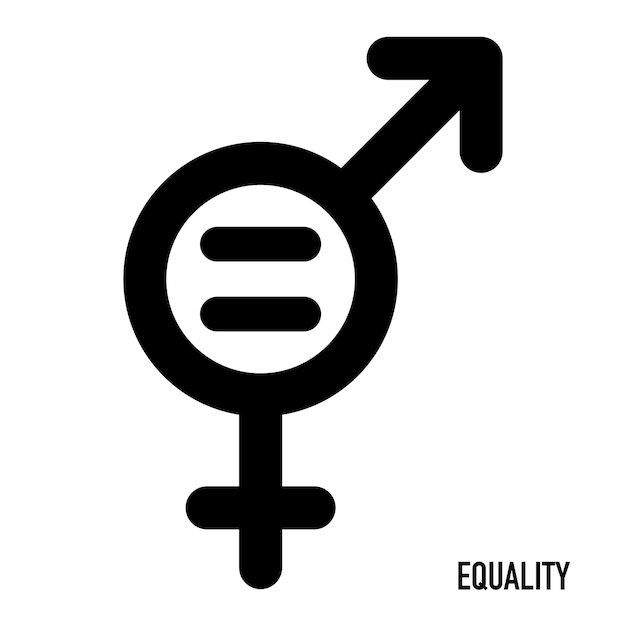 Gender equality symbol equity and gender egalitarianism icon vector logo