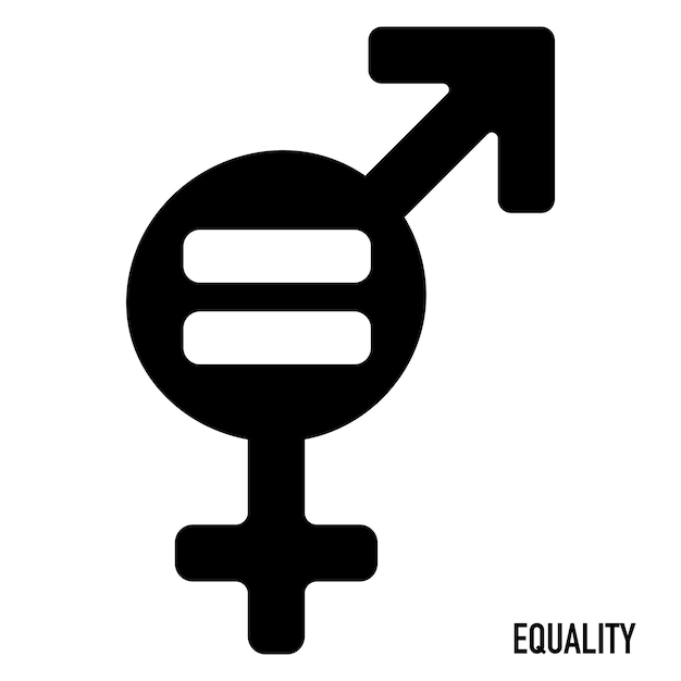 Vector gender equality symbol equity and gender egalitarianism icon vector logo