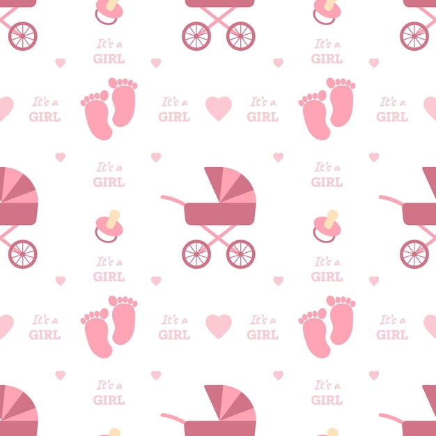 Gender party This is a girl Seamless pattern for printing on fabric or paper