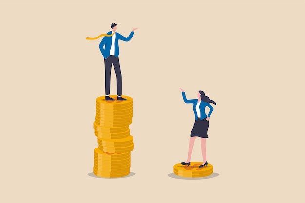 Gender pay gap inequality between man and woman