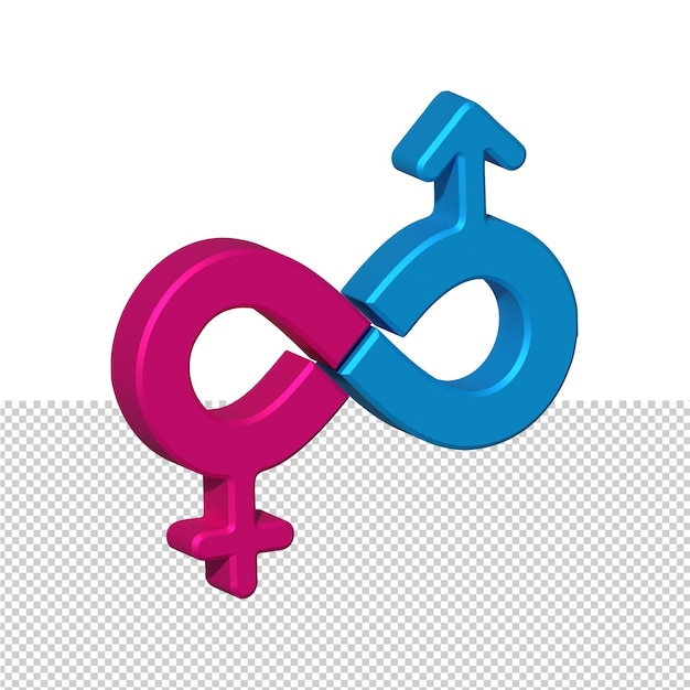 Gender reveal 3D symbol