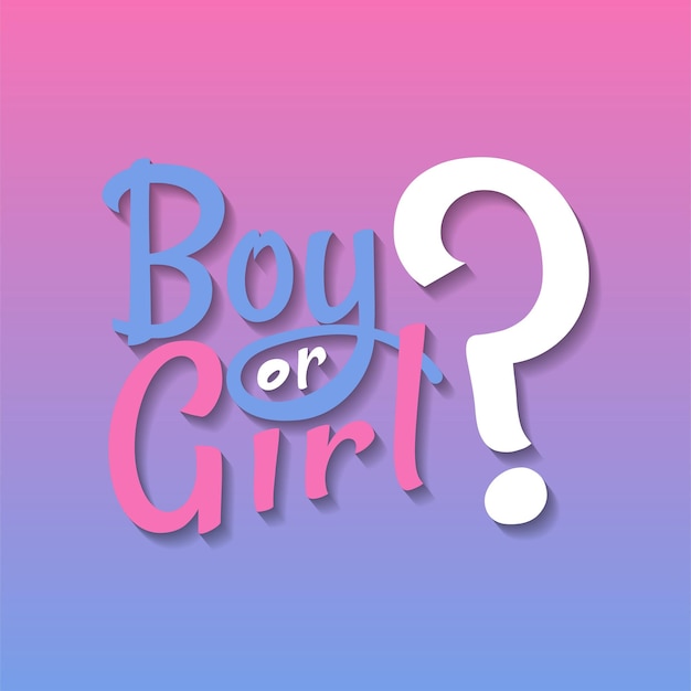 Gender Reveal Boy and Girl Statement Illustration