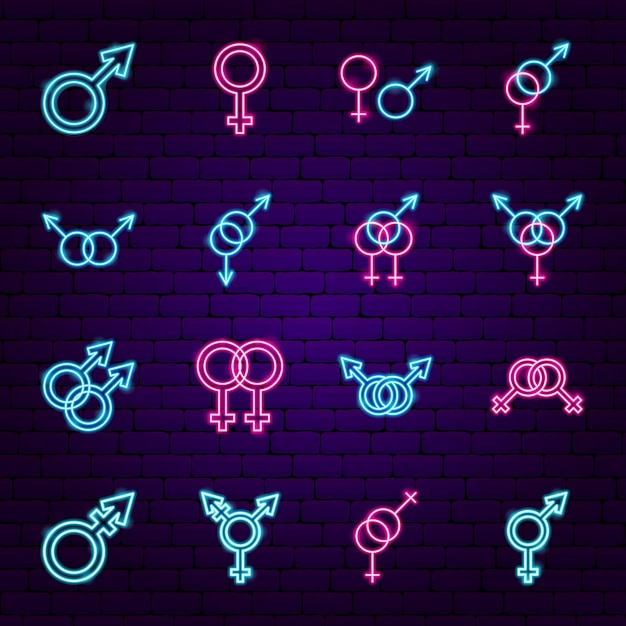 Gender Sex Neon Icons