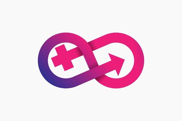 Gender symbol logo inspiration male and female sex sign with infinity combination