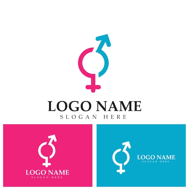 Gender symbol logo of sex and equality of males and females vector illustration