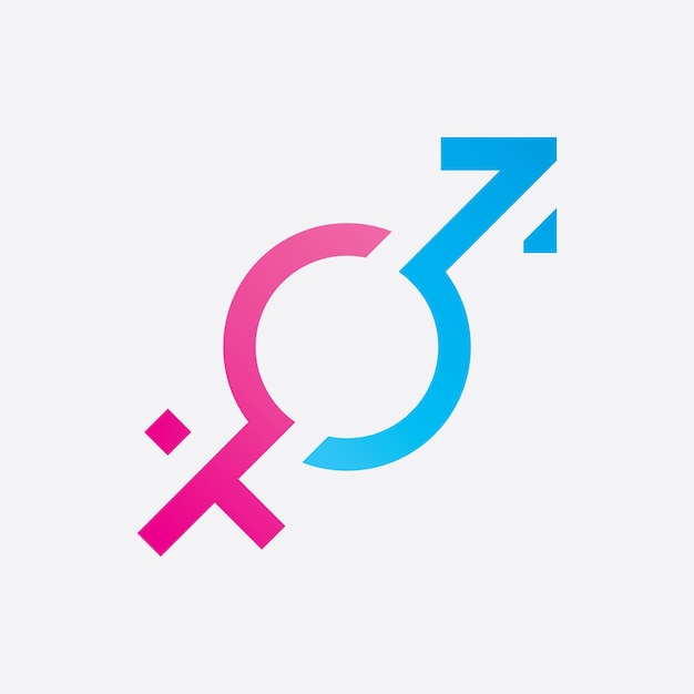 Gender symbol logo of sex and equality of males and females vector illustration