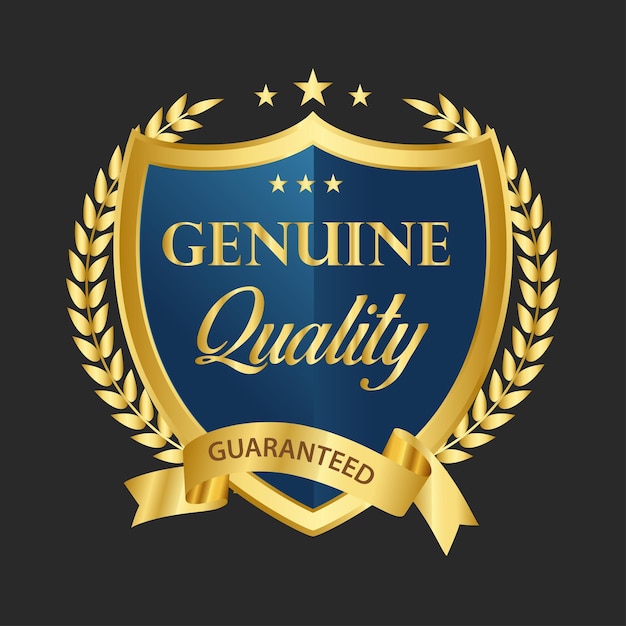 Geneine product guaranteed golden logo icon and badges