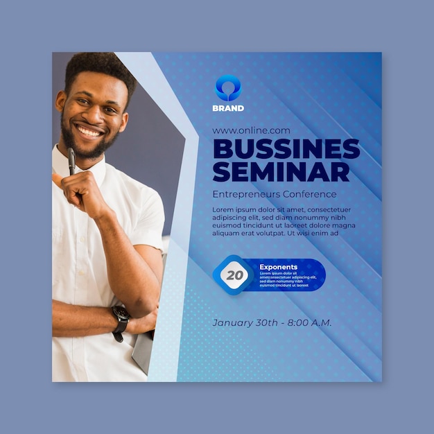 General business seminar square flyer template