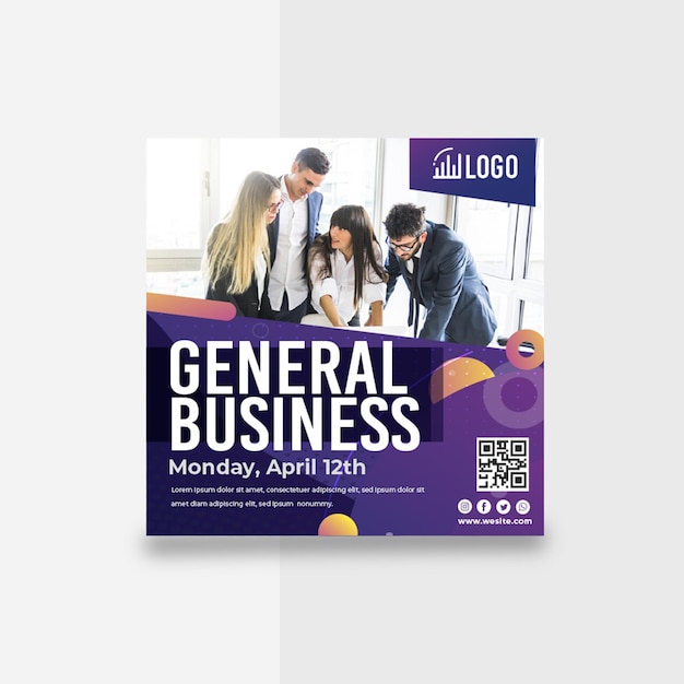 General business square flyer template