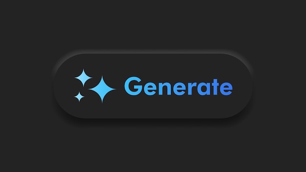 Generate AI button user interface Artificial intelligence UI UX design concept for website