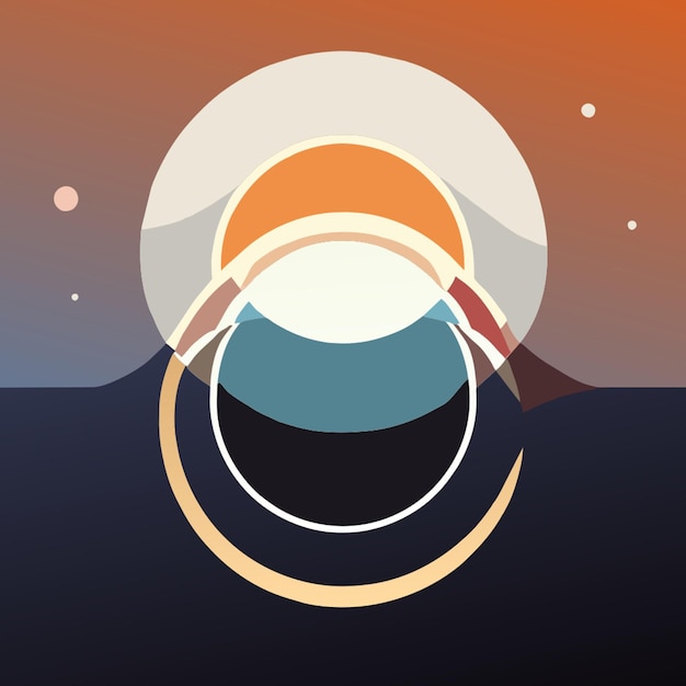 Vector generate a minimalist art featuring the various phases of the moon use ethereal colors and clean