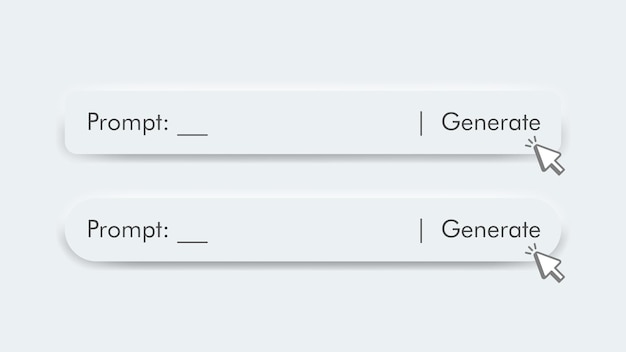 Generative AI prompt bar user interface isolated on white background Artificial intelligence UI UX