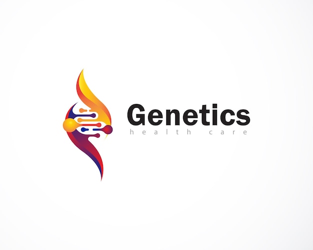 Genetics logo creative DNA logo health illustration design color modern