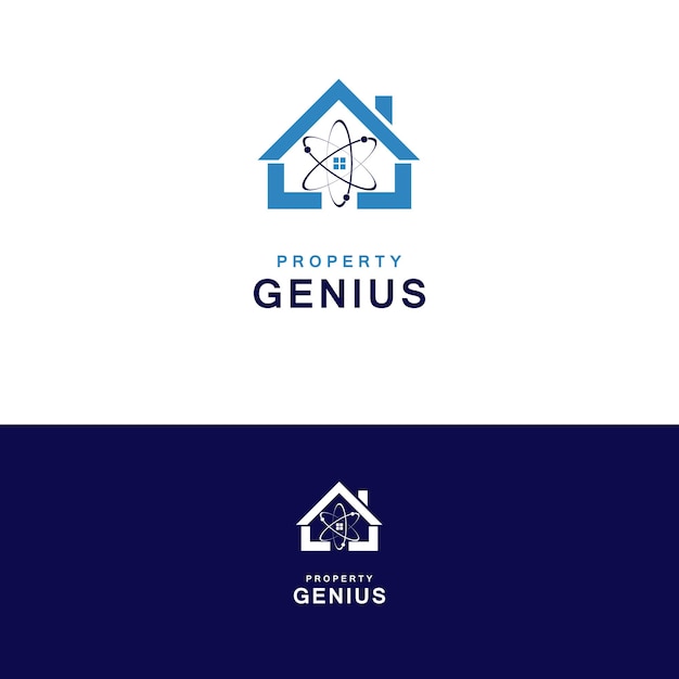 Genius building realestate logo vector