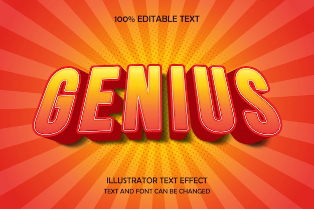 Genius, editable text effect modern shadow style