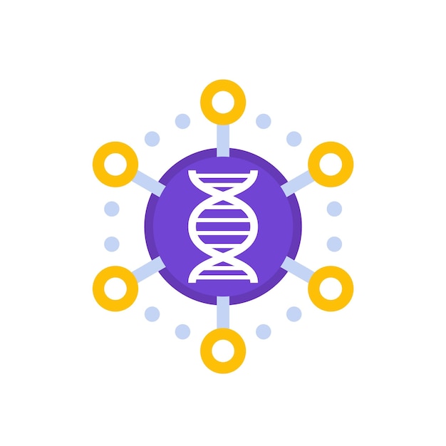 Genomics icon dna research vector