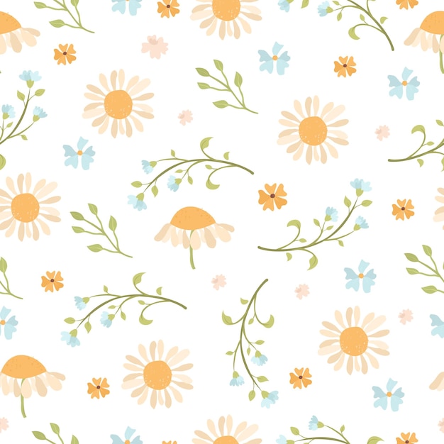 gentle pattern with meadow flowers