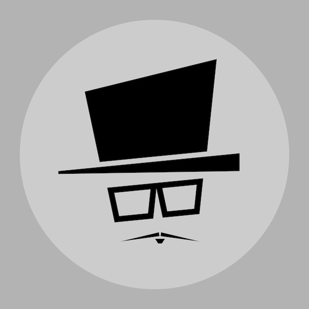 Gentleman hat flat icon brand