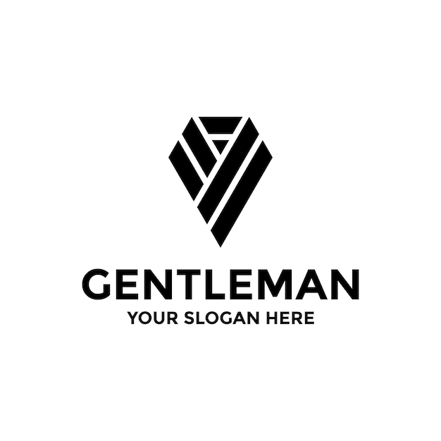 Gentleman Suit Abstract Logo Design Idea