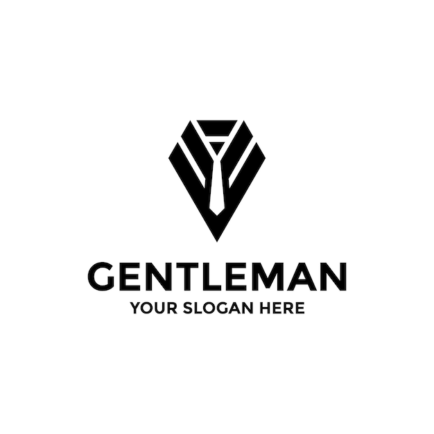 Gentleman Suit Abstract Logo Design Idea