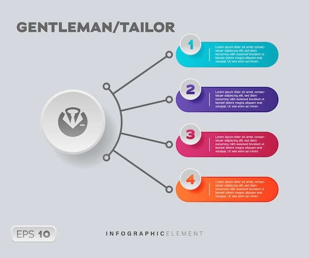 Gentleman Tailor Infographic Element