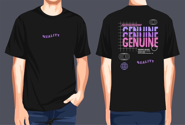 Genuine Quality Typography Graphic Tshirts And Mockups