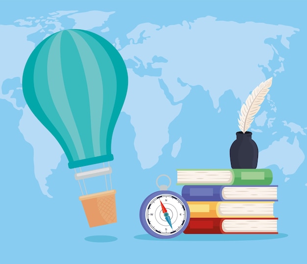 Vector geography continents and supplies