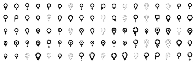 Geolocation icon set Geotag location icon Map place tag Vector line icon for business and advertising