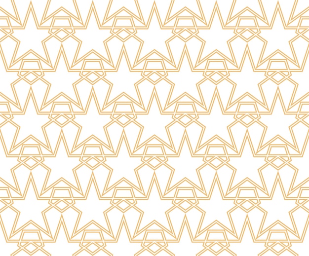 Geomatric stars shapes seamless linear patterns vector illustration