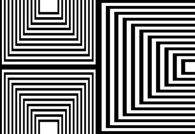 geometric abstract background black white rectangular optical illusion