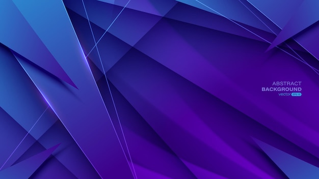 Geometric abstract background is created with purple gradient overlap layers and diagonal lines