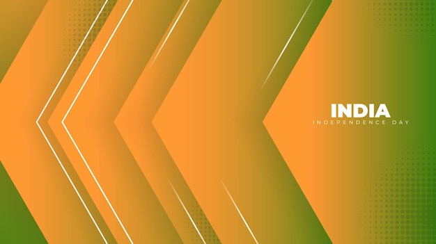 Geometric abstract background in orange and green design for India independence day design