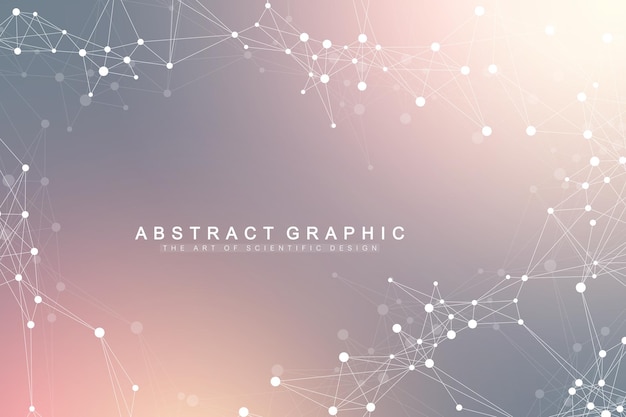 Geometric abstract background with connected line and dots graphic background for your design vector...