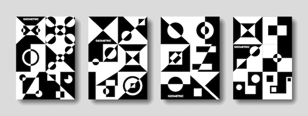 Geometric abstract banners and poster minimal design