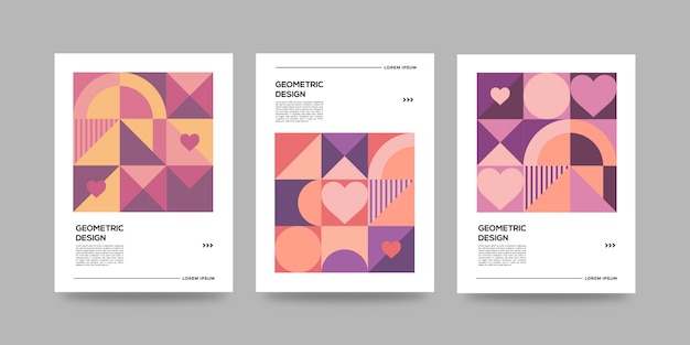 Geometric abstract covers with hearts