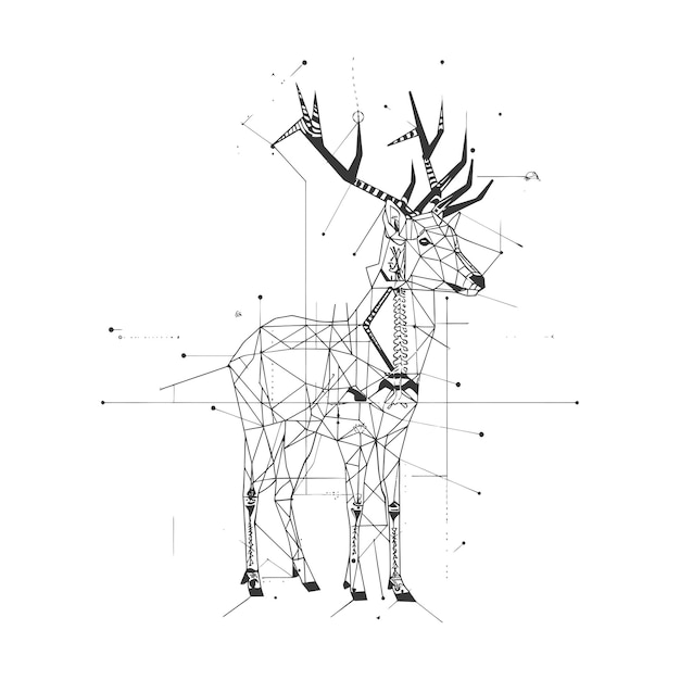 Vector geometric abstract illustration of a deer