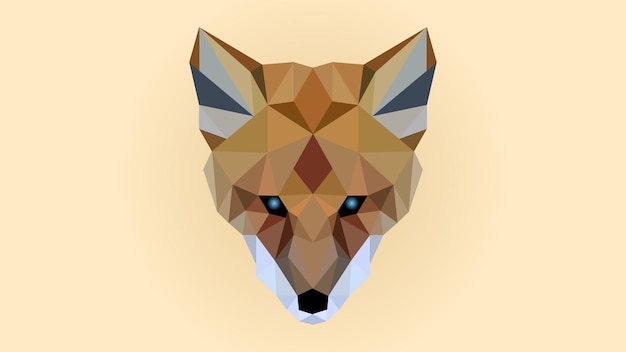 Geometric abstract low poly fox