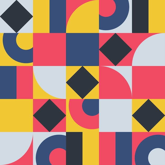 Geometric abstract vector Texture design with yellow white dark blue shapes and colorful