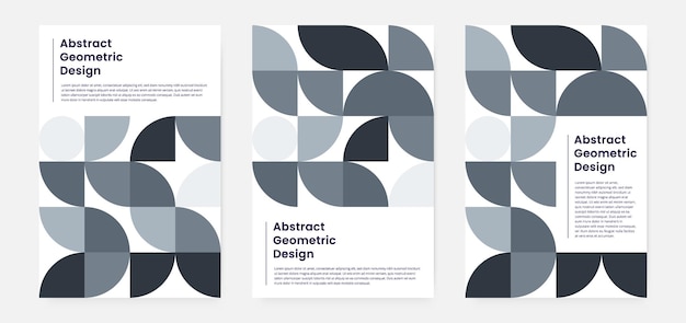 Vector geometric artwork poster cover set