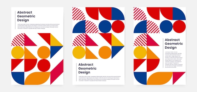 Geometric artwork poster cover set