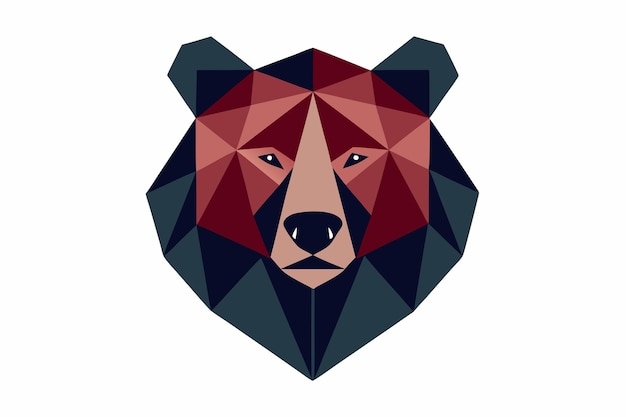 Vector geometric bear design on white background