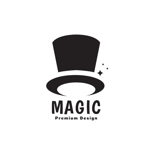 Geometric black magic hat logo design vector graphic symbol icon sign illustration creative idea