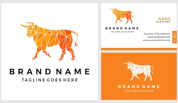 Geometric bull logo template with business card design