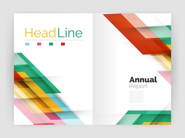 Geometric business annual report templates modern brochure flyer template