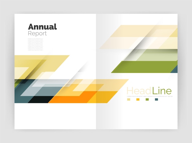 Geometric business annual report templates modern brochure flyer template