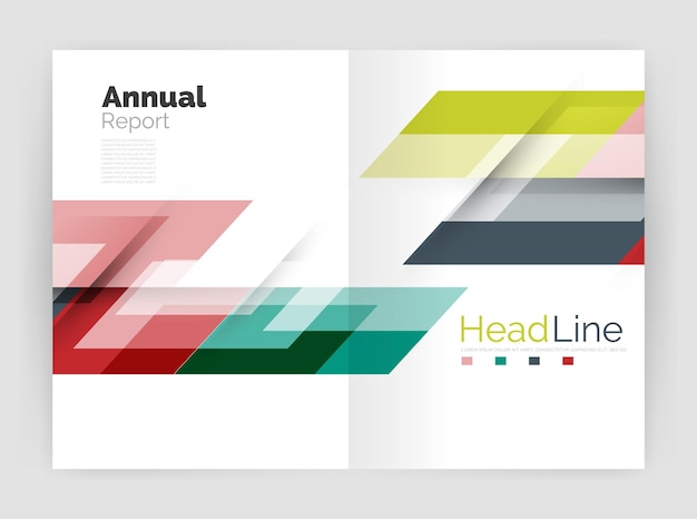 Geometric business annual report templates modern brochure flyer template