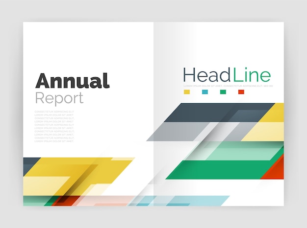 Geometric business annual report templates modern brochure flyer template