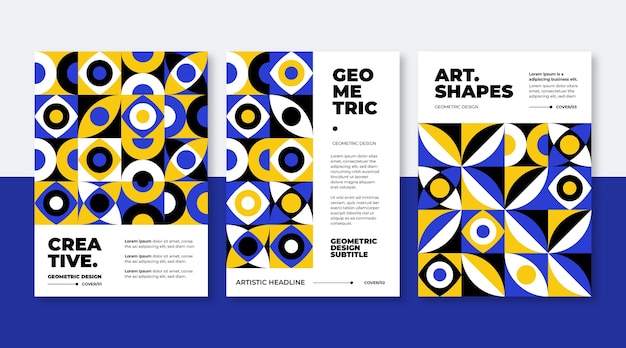 Geometric business cover collection template