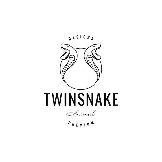 Geometric cobra snake logo design